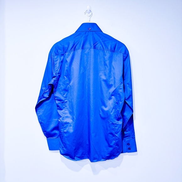BERTIGO Bright Blue Dress Shirt with Contrast Details | Medium * - Picture 9 of 9